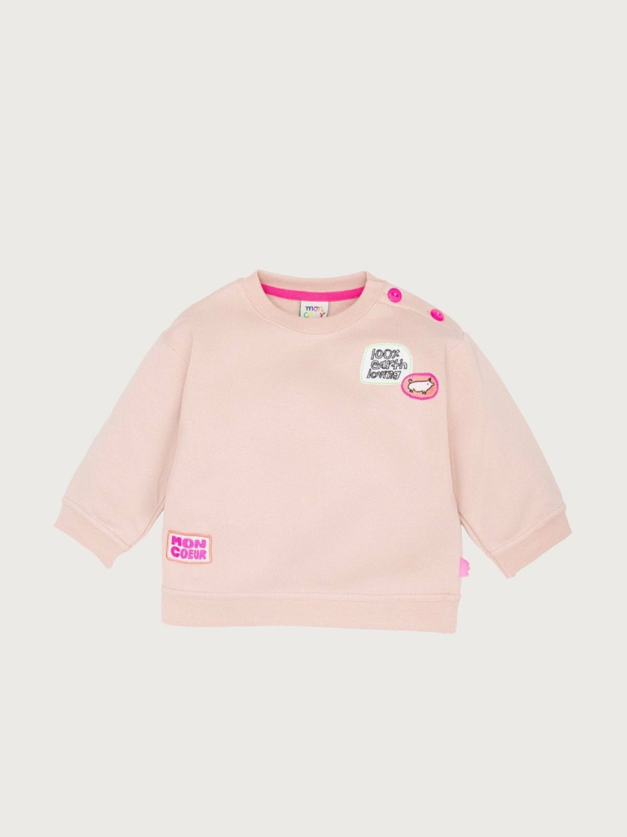 Kids Mon Coeur Tops | 100% Earth Loving Kid Summer Sweatshirt Chalk Pink